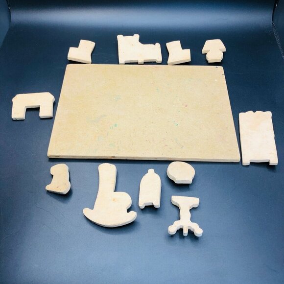 70s Simplex Toys Wooden Cutouts Puzzle Groovy Furniture and Pets - Picture 6 of 10